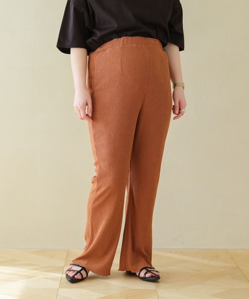 LEPSIM(レプシィム)の「【産前・産後対応】マタニティ/楊柳フレアパンツ 290849(マタニティウェア/グッズ・レディース・ブラウン/ベージュ/ブラック/ピンク/カーキ・FREE)」の3枚目の写真