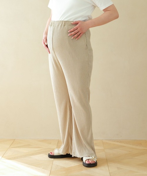 セール】【産前・産後対応】マタニティ／楊柳フレアパンツ