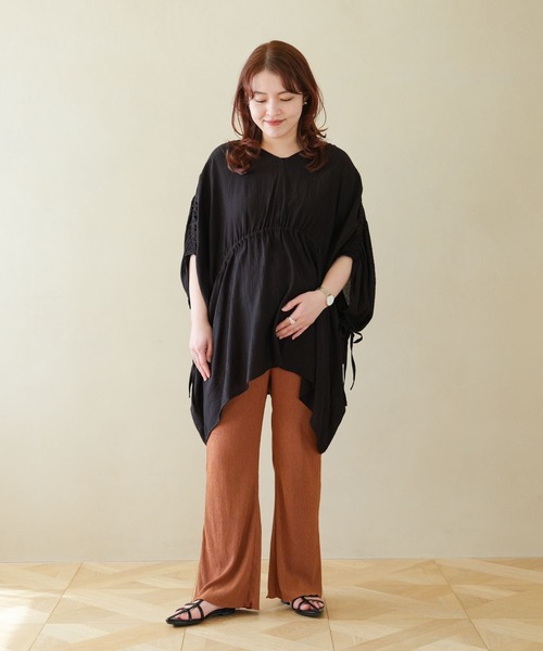 セール】【産前・産後対応】マタニティ／楊柳フレアパンツ 290849