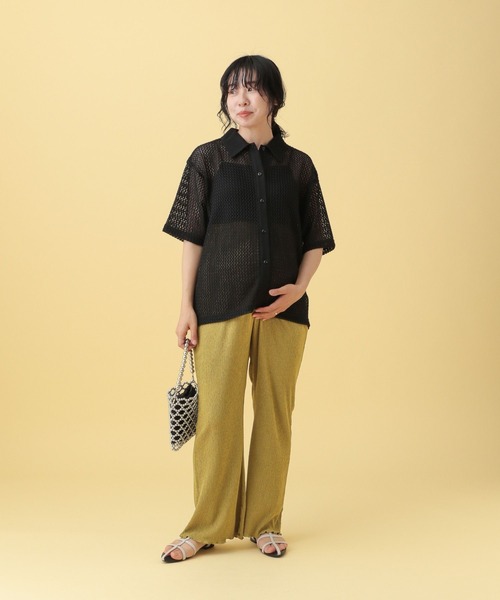 LEPSIM(レプシィム)の「【産前・産後対応】マタニティ/楊柳フレアパンツ 290849(マタニティウェア/グッズ・レディース・ブラウン/ベージュ/ブラック/ピンク/カーキ・FREE)」の15枚目の写真