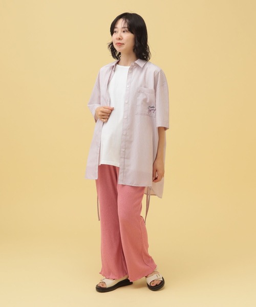 LEPSIM(レプシィム)の「【産前・産後対応】マタニティ/楊柳フレアパンツ 290849(マタニティウェア/グッズ・レディース・ブラウン/ベージュ/ブラック/ピンク/カーキ・FREE)」の10枚目の写真