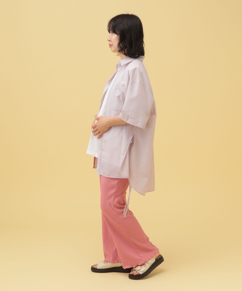 LEPSIM(レプシィム)の「【産前・産後対応】マタニティ/楊柳フレアパンツ 290849(マタニティウェア/グッズ・レディース・ブラウン/ベージュ/ブラック/ピンク/カーキ・FREE)」の11枚目の写真