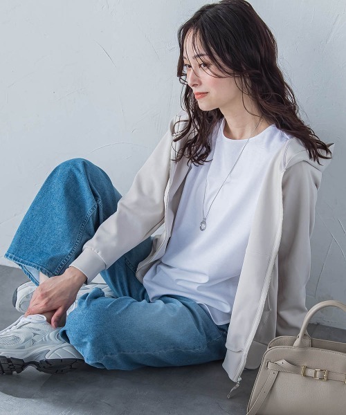 LAUTREAMONT（ロートレアモン）の「【JAPAN BLUE JEANS】ワイドパンツ≪洗濯機で洗える≫（デニムパンツ・レディース・ネイビー/ライトブルー・9号/11号/7号）」の4枚目の写真