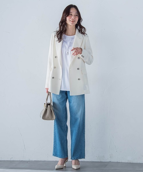 LAUTREAMONT（ロートレアモン）の「【JAPAN BLUE JEANS】ワイドパンツ≪洗濯機で洗える≫（デニムパンツ・レディース・ネイビー/ライトブルー・9号/11号/7号）」の8枚目の写真