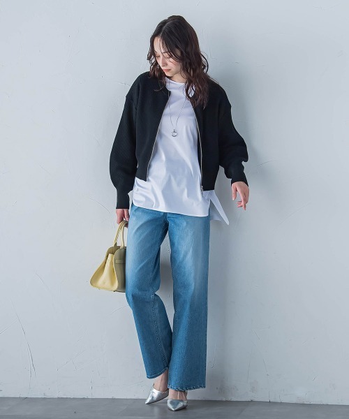LAUTREAMONT（ロートレアモン）の「【JAPAN BLUE JEANS】ワイドパンツ≪洗濯機で洗える≫（デニムパンツ・レディース・ネイビー/ライトブルー・9号/11号/7号）」の21枚目の写真