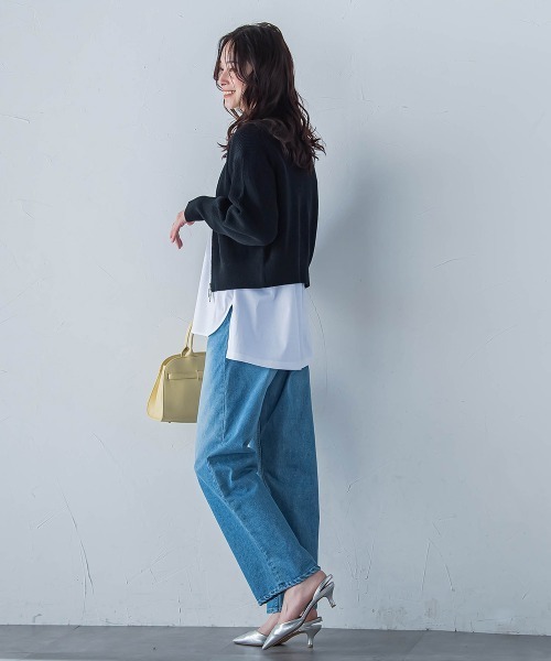 LAUTREAMONT（ロートレアモン）の「【JAPAN BLUE JEANS】ワイドパンツ≪洗濯機で洗える≫（デニムパンツ・レディース・ネイビー/ライトブルー・9号/11号/7号）」の22枚目の写真