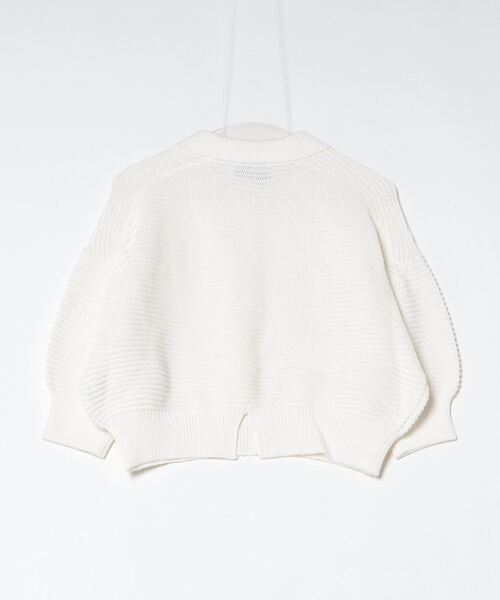 three dots（スリードッツ）の「メッシュハイツイストコットン ポロ（ポロシャツ・レディース・ホワイト/ネイビー/ホワイト×ネイビー・SMALL）」の4枚目の写真
