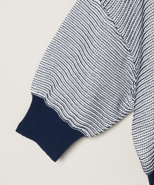 three dots（スリードッツ）の「メッシュハイツイストコットン ポロ（ポロシャツ・レディース・ホワイト/ネイビー/ホワイト×ネイビー・SMALL）」の8枚目の写真