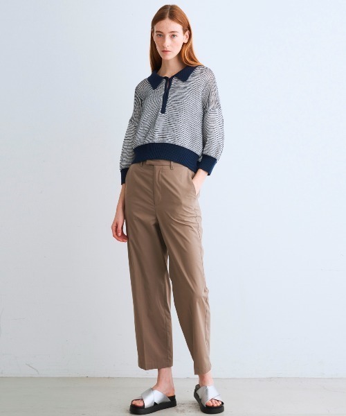 three dots（スリードッツ）の「メッシュハイツイストコットン ポロ（ポロシャツ・レディース・ホワイト/ネイビー/ホワイト×ネイビー・SMALL）」の16枚目の写真