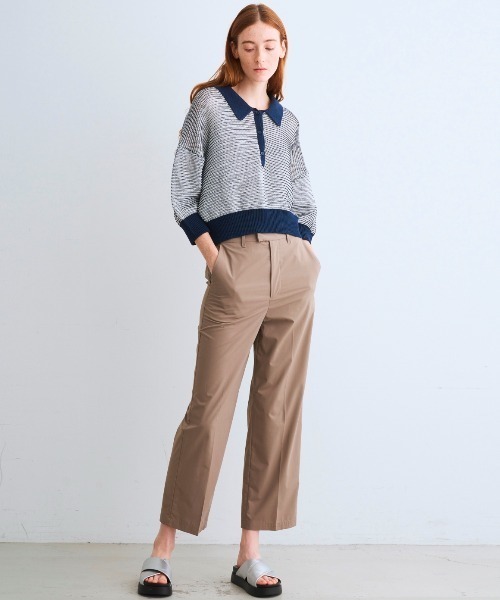 three dots（スリードッツ）の「メッシュハイツイストコットン ポロ（ポロシャツ・レディース・ホワイト/ネイビー/ホワイト×ネイビー・SMALL）」の17枚目の写真