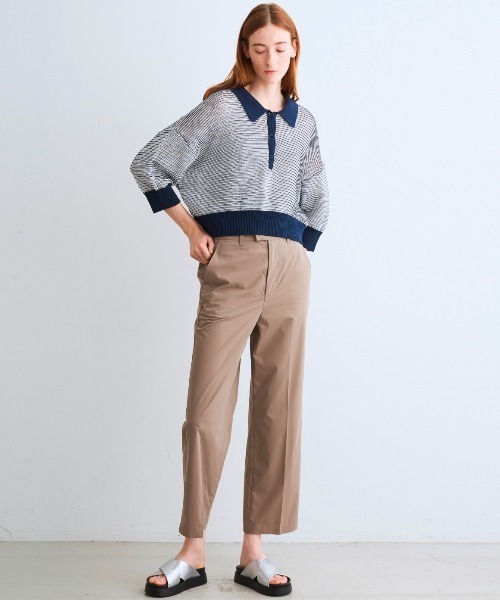 three dots（スリードッツ）の「メッシュハイツイストコットン ポロ（ポロシャツ・レディース・ホワイト/ネイビー/ホワイト×ネイビー・SMALL）」の18枚目の写真