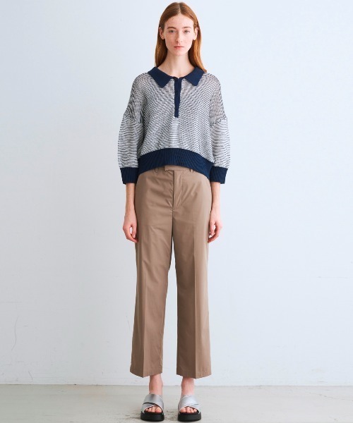 three dots（スリードッツ）の「メッシュハイツイストコットン ポロ（ポロシャツ・レディース・ホワイト/ネイビー/ホワイト×ネイビー・SMALL）」の19枚目の写真