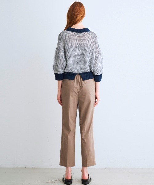 three dots（スリードッツ）の「メッシュハイツイストコットン ポロ（ポロシャツ・レディース・ホワイト/ネイビー/ホワイト×ネイビー・SMALL）」の21枚目の写真