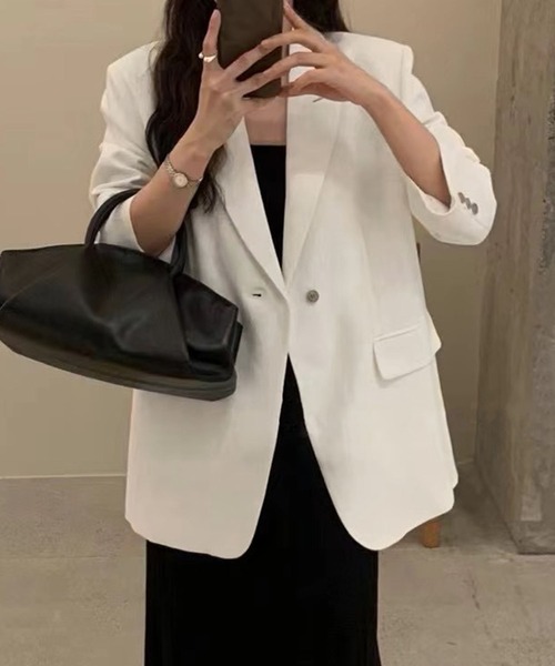 セール】リネンブレンドテーラードジャケット（テーラードジャケット