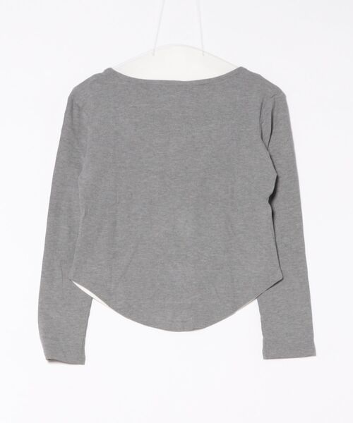 aimoha(アイモハ)の「レイヤード風デザイン長袖Tシャツ(Tシャツ/カットソー・レディース・チョコ/ベージュ/ブラック/ライトグレー・FREE)」の5枚目の写真