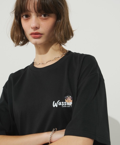 Unitage(ユニテージ)の「ネコフレンズTEE(Tシャツ/カットソー・レディース・ブラック/ホワイト・FREE)」の4枚目の写真