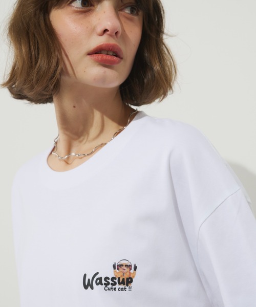 Unitage(ユニテージ)の「ネコフレンズTEE(Tシャツ/カットソー・レディース・ブラック/ホワイト・FREE)」の10枚目の写真