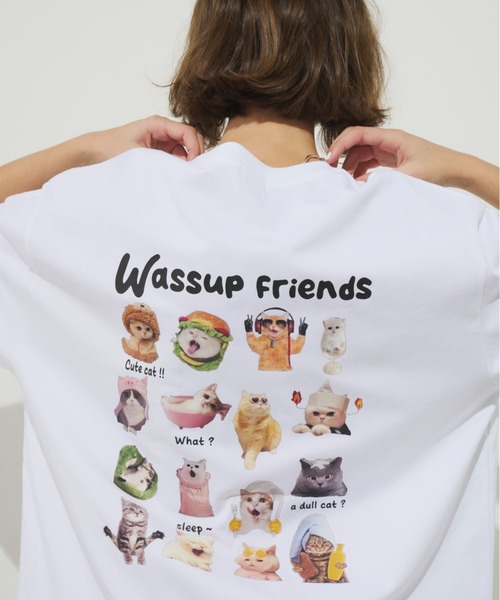 Unitage(ユニテージ)の「ネコフレンズTEE(Tシャツ/カットソー・レディース・ブラック/ホワイト・FREE)」の14枚目の写真