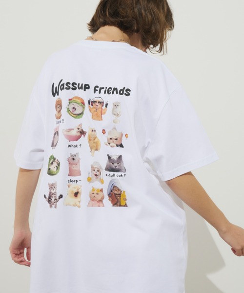 Unitage(ユニテージ)の「ネコフレンズTEE(Tシャツ/カットソー・レディース・ブラック/ホワイト・FREE)」の16枚目の写真