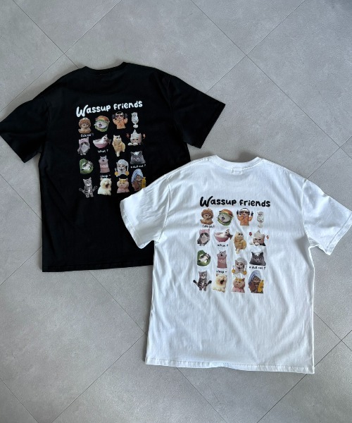 Unitage(ユニテージ)の「ネコフレンズTEE(Tシャツ/カットソー・レディース・ブラック/ホワイト・FREE)」の20枚目の写真