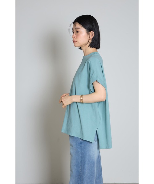 &. NOSTALGIA（アンドドットノスタルジア）の「【接触冷感】天竺コットンハーフスリーブTシャツ（Tシャツ/カットソー・レディース・チャコールグレー/アイボリー/ブルー・M）」の10枚目の写真