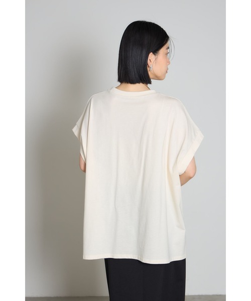 &. NOSTALGIA（アンドドットノスタルジア）の「【接触冷感】天竺コットンハーフスリーブTシャツ（Tシャツ/カットソー・レディース・チャコールグレー/アイボリー/ブルー・M）」の19枚目の写真