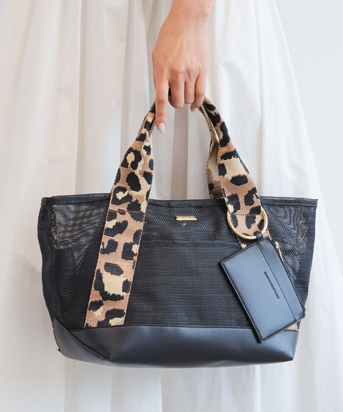 BARNYARDSTORM（バンヤードストーム）の「BARNYARDSTORM / ジャガードテープメッシュトート（トートバッグ・レディース・ブラック系その他/チャコールグレー/ブラック系その他2/ホワイト・FREE）」の4枚目の写真