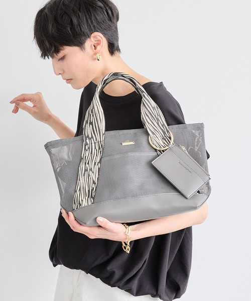 BARNYARDSTORM（バンヤードストーム）の「BARNYARDSTORM / ジャガードテープメッシュトート（トートバッグ・レディース・ブラック系その他/チャコールグレー/ブラック系その他2/ホワイト・FREE）」の20枚目の写真