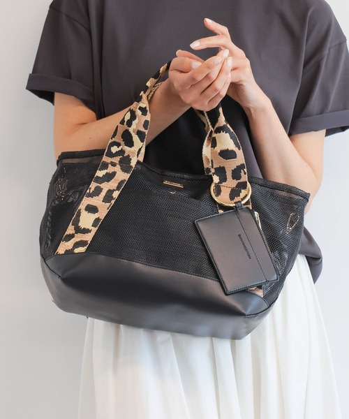 BARNYARDSTORM（バンヤードストーム）の「BARNYARDSTORM / ジャガードテープメッシュトート（トートバッグ・レディース・ブラック系その他/チャコールグレー/ブラック系その他2/ホワイト・FREE）」の15枚目の写真