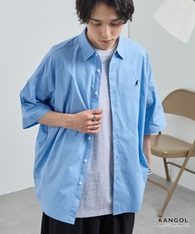 KANGOL/カンゴール 別注ロゴ ワンポイント刺繍 レギュラーカラー半袖シャツ