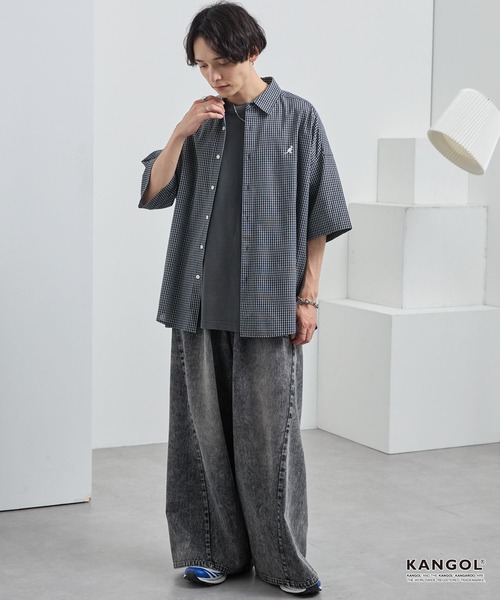 COH☆ KANGOL/カンゴール 別注ロゴ ワンポイント刺繍 レギュラーカラー半袖