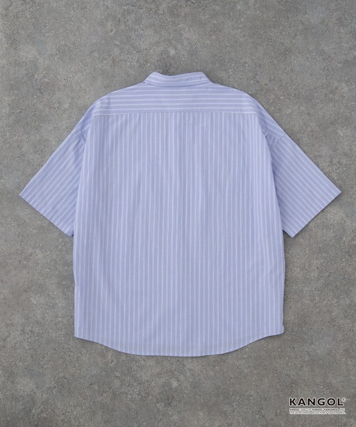 KANGOL(カンゴール)の「KANGOL/カンゴール 別注ロゴ ワンポイント刺繍 レギュラーカラー半袖シャツ(シャツ/ブラウス・メンズ・ホワイト/ネイビー系/ネイビー/ブルー/ライトグレー系/ブルー系/ブラック系・L/S/M)」の18枚目の写真