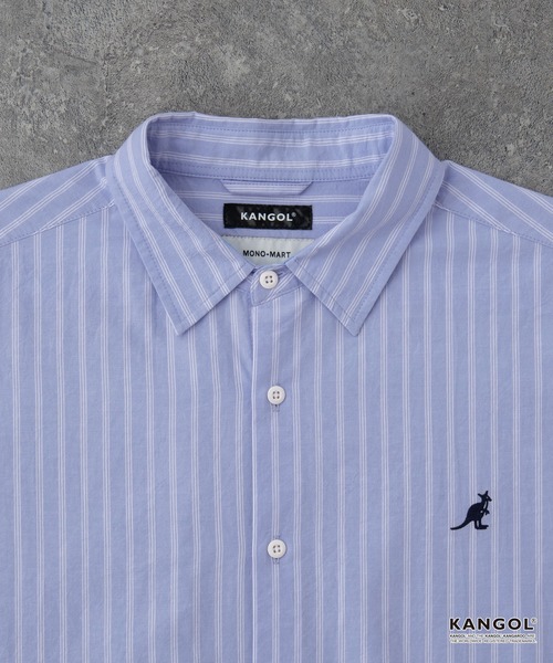 KANGOL(カンゴール)の「KANGOL/カンゴール 別注ロゴ ワンポイント刺繍 レギュラーカラー半袖シャツ(シャツ/ブラウス・メンズ・ホワイト/ネイビー系/ネイビー/ブルー/ライトグレー系/ブルー系/ブラック系・L/S/M)」の19枚目の写真