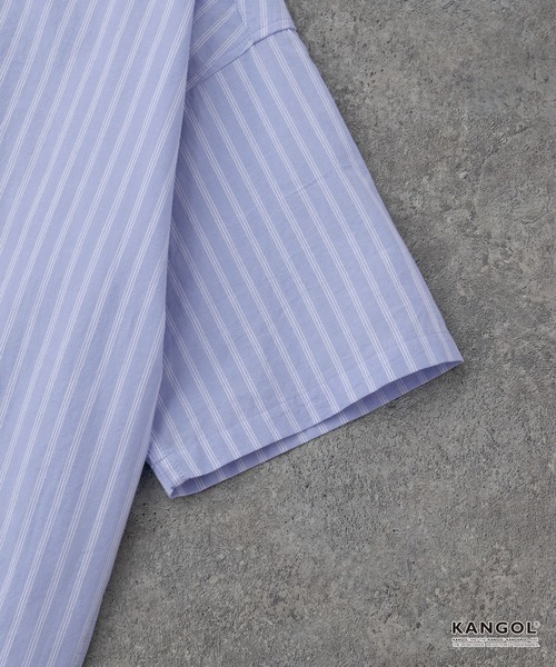 KANGOL(カンゴール)の「KANGOL/カンゴール 別注ロゴ ワンポイント刺繍 レギュラーカラー半袖シャツ(シャツ/ブラウス・メンズ・ホワイト/ネイビー系/ネイビー/ブルー/ライトグレー系/ブルー系/ブラック系・L/S/M)」の22枚目の写真