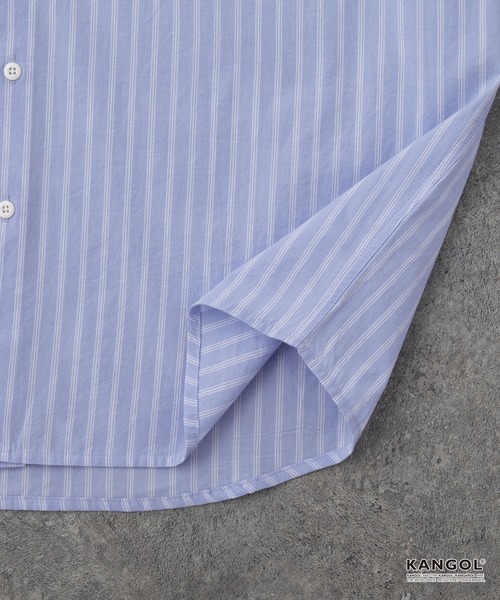 KANGOL(カンゴール)の「KANGOL/カンゴール 別注ロゴ ワンポイント刺繍 レギュラーカラー半袖シャツ(シャツ/ブラウス・メンズ・ホワイト/ネイビー系/ネイビー/ブルー/ライトグレー系/ブルー系/ブラック系・L/S/M)」の15枚目の写真