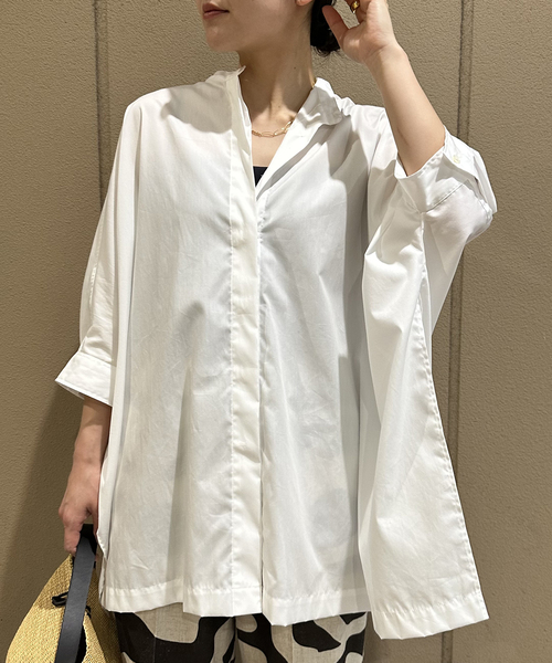 journal standard L'essage（ジャーナルスタンダードレサージュ）の「《追加2》1/60ブロードドルマンシャツ（シャツ/ブラウス・レディース・ライトブルー/ブルー系その他/ホワイト・FREE）」の2枚目の写真