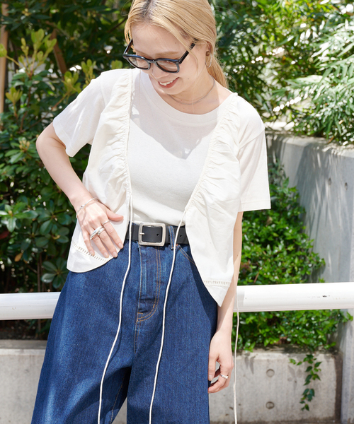 OUTDOOR PRODUCTS(アウトドアプロダクツ)の「2WAYレース×刺繍トップス セットアップ対応(シャツ/ブラウス・レディース・ホワイト・FREE)」の6枚目の写真
