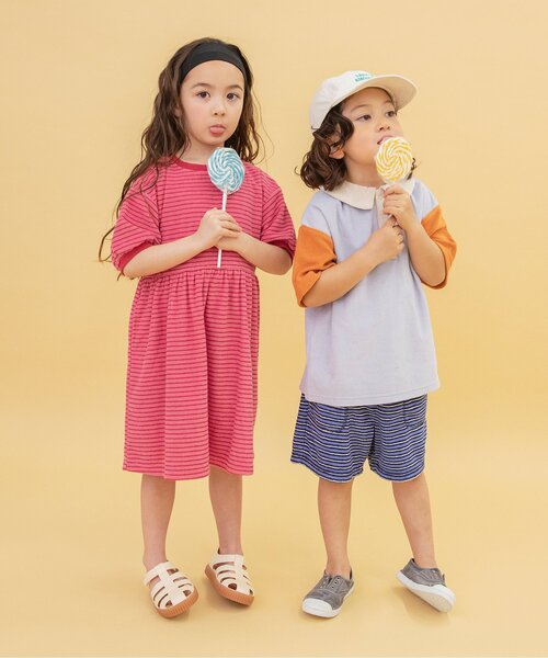 BREEZE(ブリーズ)の「【WEB限定】パイルボーダーワンピース(ワンピース・キッズ・レッド/ブルー/その他2・100/110/120/80/130/140/90)」の7枚目の写真