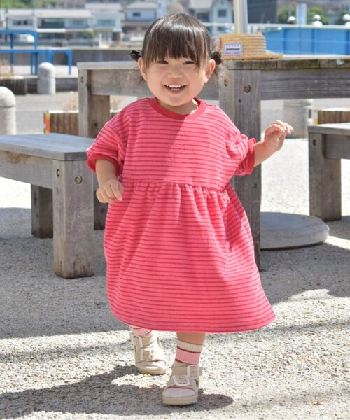 BREEZE(ブリーズ)の「【WEB限定】パイルボーダーワンピース(ワンピース・キッズ・レッド/ブルー/その他2・100/110/120/80/130/140/90)」の8枚目の写真