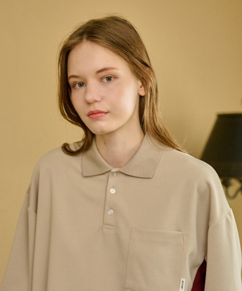WETTEMPT（ウィテンプト）の「SIDE SWITCHING MOSS STITCH POLO SHIRT / サイド切り替え鹿の子ポロシャツ（ポロシャツ・メンズ・グレイッシュベージュ/カーキ/杢グレー/ブラック/ネイビー・SMALL/MEDIUM/LARGE）」の14枚目の写真