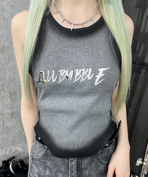 Figments（フィグメンツ）の「メタルロゴタンク（タンクトップ・レディース・ホワイト/グレー・FREE）」の2枚目の写真