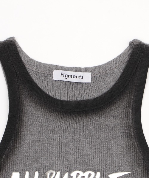 Figments（フィグメンツ）の「メタルロゴタンク（タンクトップ・レディース・ホワイト/グレー・FREE）」の3枚目の写真