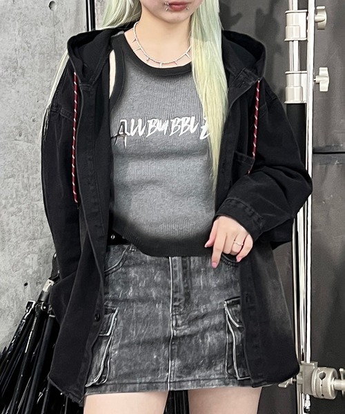 Figments（フィグメンツ）の「メタルロゴタンク（タンクトップ・レディース・ホワイト/グレー・FREE）」の9枚目の写真