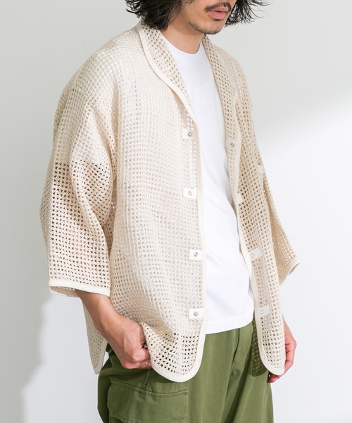 ARMY TWILL(アーミーツイル)の「ARMY TWILL Cotton Mesh Shirts(シャツ/ブラウス・メンズ・ブラック/ホワイト系その他・SMALL/MEDIUM)」の1枚目の写真