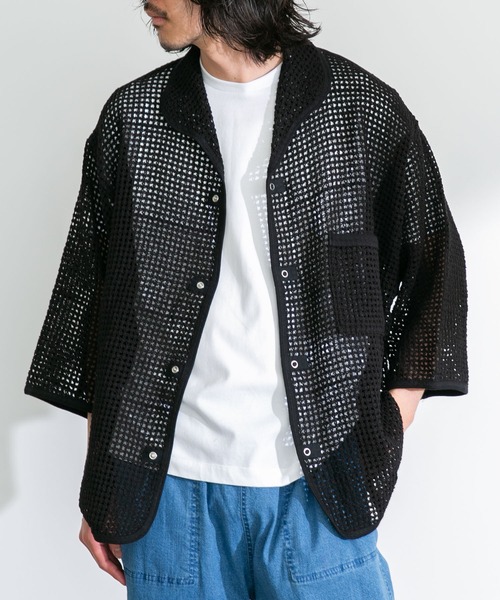 ARMY TWILL(アーミーツイル)の「ARMY TWILL Cotton Mesh Shirts(シャツ/ブラウス・メンズ・ブラック/ホワイト系その他・SMALL/MEDIUM)」の2枚目の写真
