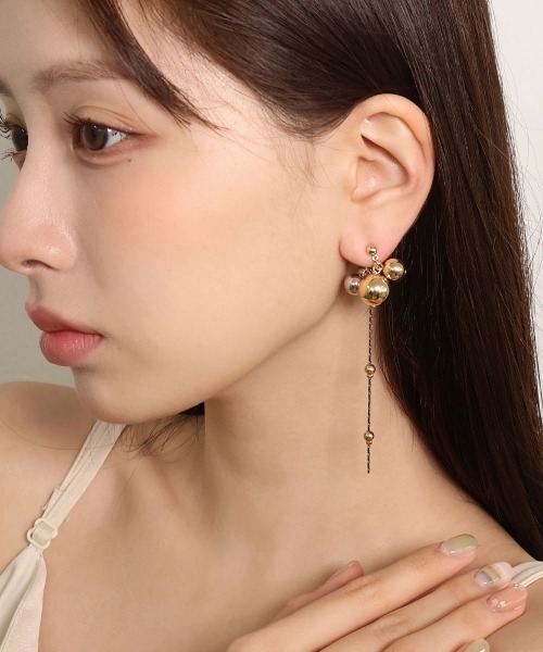 CEMONEMO(セモネモ)の「【金属アレルギー対応】 コンビカラー ボリュームボール バックキャッチ スウィングピアス / ステンレスポスト(ピアス(両耳用)・レディース・ゴールド/シルバー・FREE)」の17枚目の写真