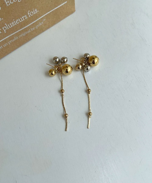 CEMONEMO(セモネモ)の「【金属アレルギー対応】 コンビカラー ボリュームボール バックキャッチ スウィングピアス / ステンレスポスト(ピアス(両耳用)・レディース・ゴールド/シルバー・FREE)」の10枚目の写真