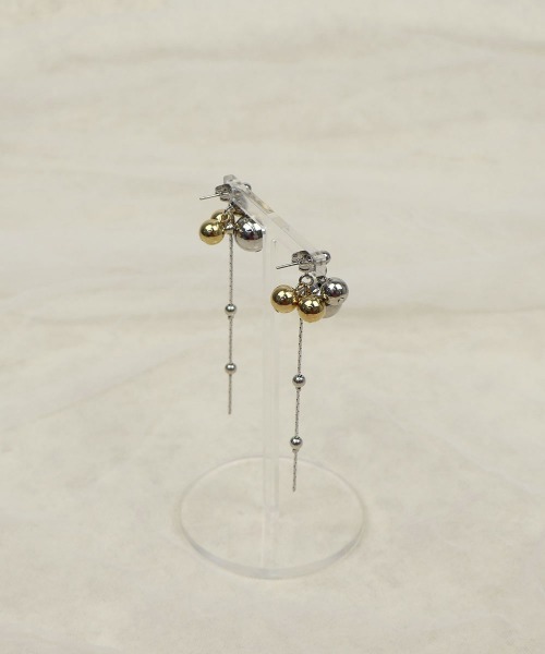CEMONEMO(セモネモ)の「【金属アレルギー対応】 コンビカラー ボリュームボール バックキャッチ スウィングピアス / ステンレスポスト(ピアス(両耳用)・レディース・ゴールド/シルバー・FREE)」の20枚目の写真