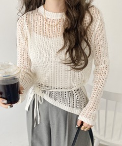 CORD YARN LOOSE SHORT KNIT TOP（ニット/セーター）｜Ameri（アメリ  