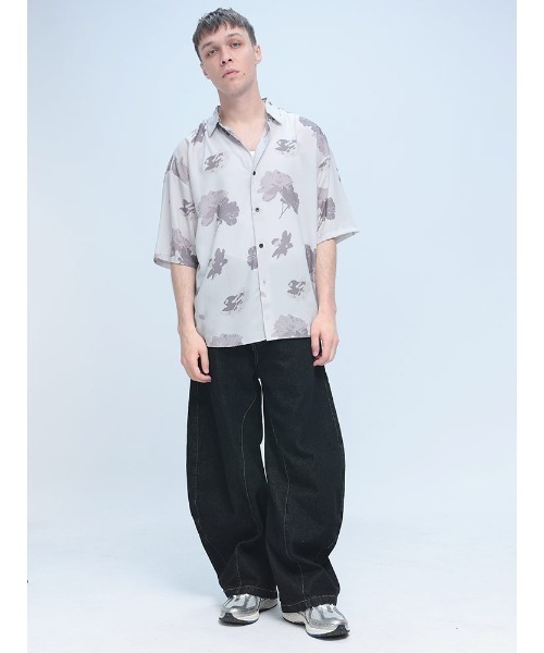 SAKAZEN(サカゼン)の「Naive magic 柄シャツ 半袖 シャツ メンズ モノトーン 花柄(シャツ/ブラウス・メンズ・C/D/E/F/A/B・M/L)」の15枚目の写真